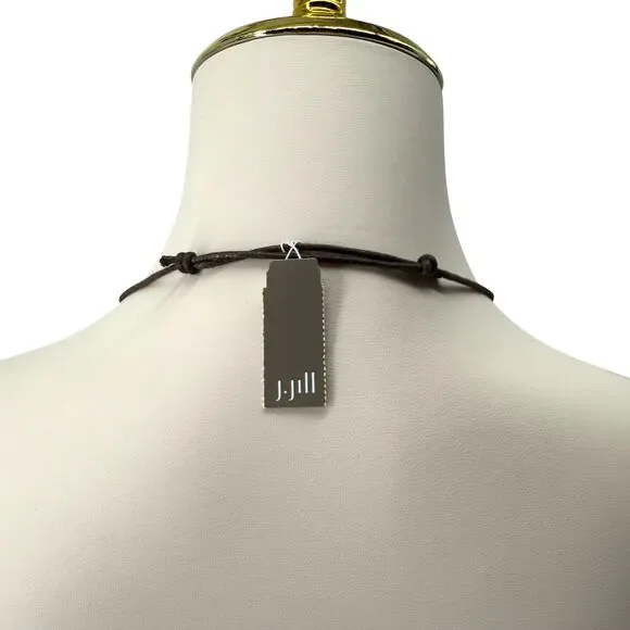 J. Jill Beaded Necklace Y Strand Blue Teardrop Lapis Pendant Cord Adjustable NWT - Picture 9 of 10